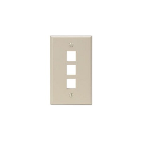 Leviton 3-Port Wallplate Unloaded, 1-Gang Use W/Snap-In Modules, Quickport IY 41080-3IP